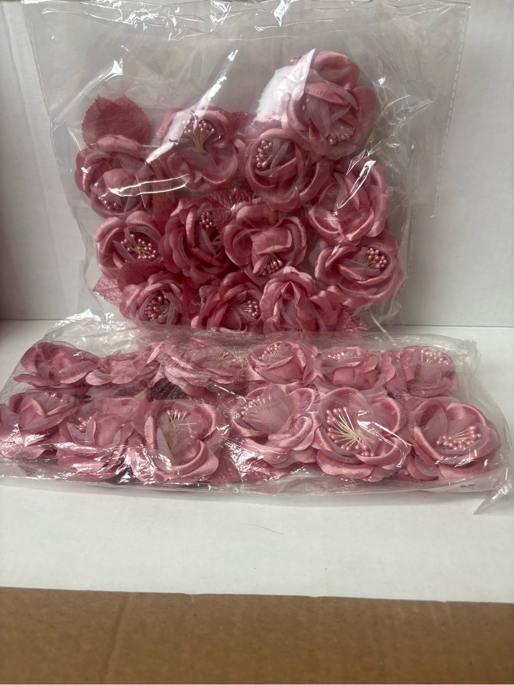 Pink Satin Flower Trim for Kids Accessories